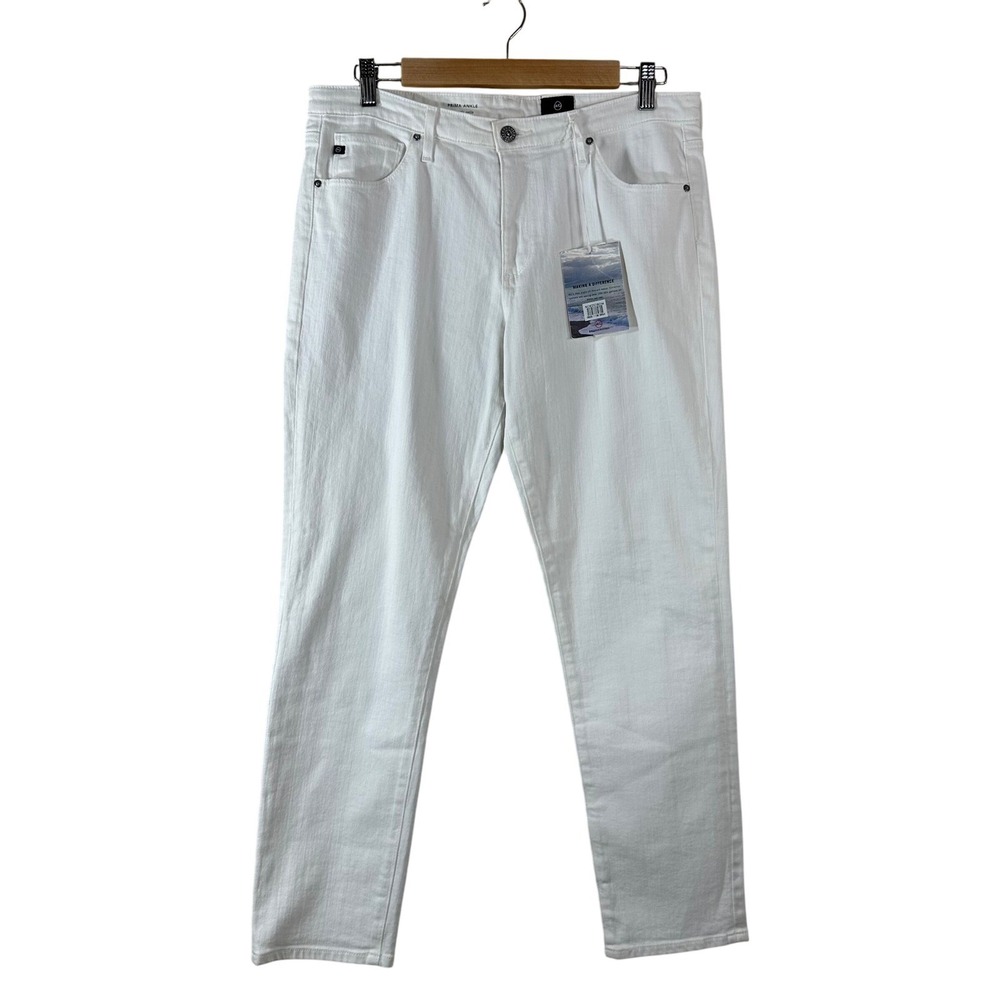 AG‎ Adriano Goldschmied Prima Ankle White Cigarette Jeans Womens 31 DSD1855WHT